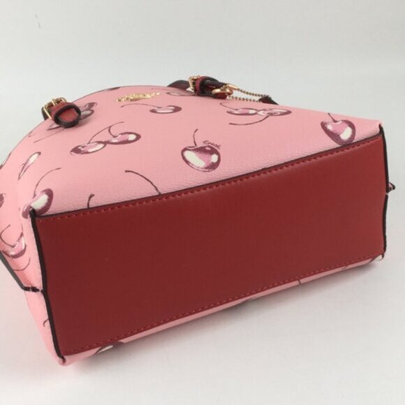 Coach Mollie  Tote Bag 25 With Cherry Print Crossbody Strap - Picture 9 of 12